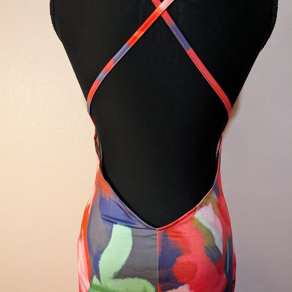 Fairycore 90's Inspired Strappy Maxi Open Back Floral Boho Dress Size Small - Picture 9 of 13